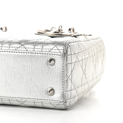 Christian Dior Metallic Grained Calfskin Cannage My ABCDior Lady Dior Silver 8 of 8