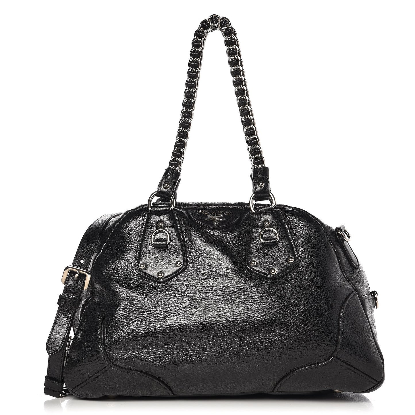 Cervo Lux Chain Shoulder Bag Black
