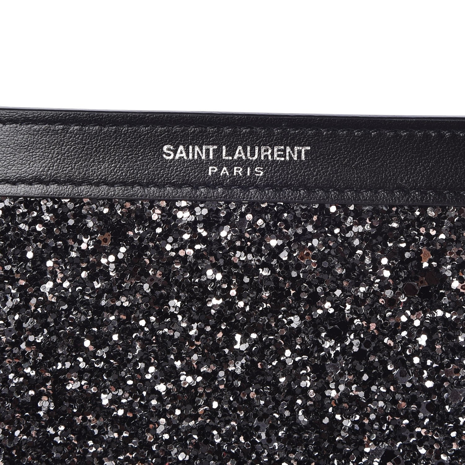 Saint Laurent Calfskin Sequin Bifold Wallet Gunmetal 7 of 8