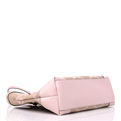 Gucci Monogram Jumbo GG Textured Dollar Calfskin Medium Ophidia Shopping Tote Beige Perfect Pink 4 of 11
