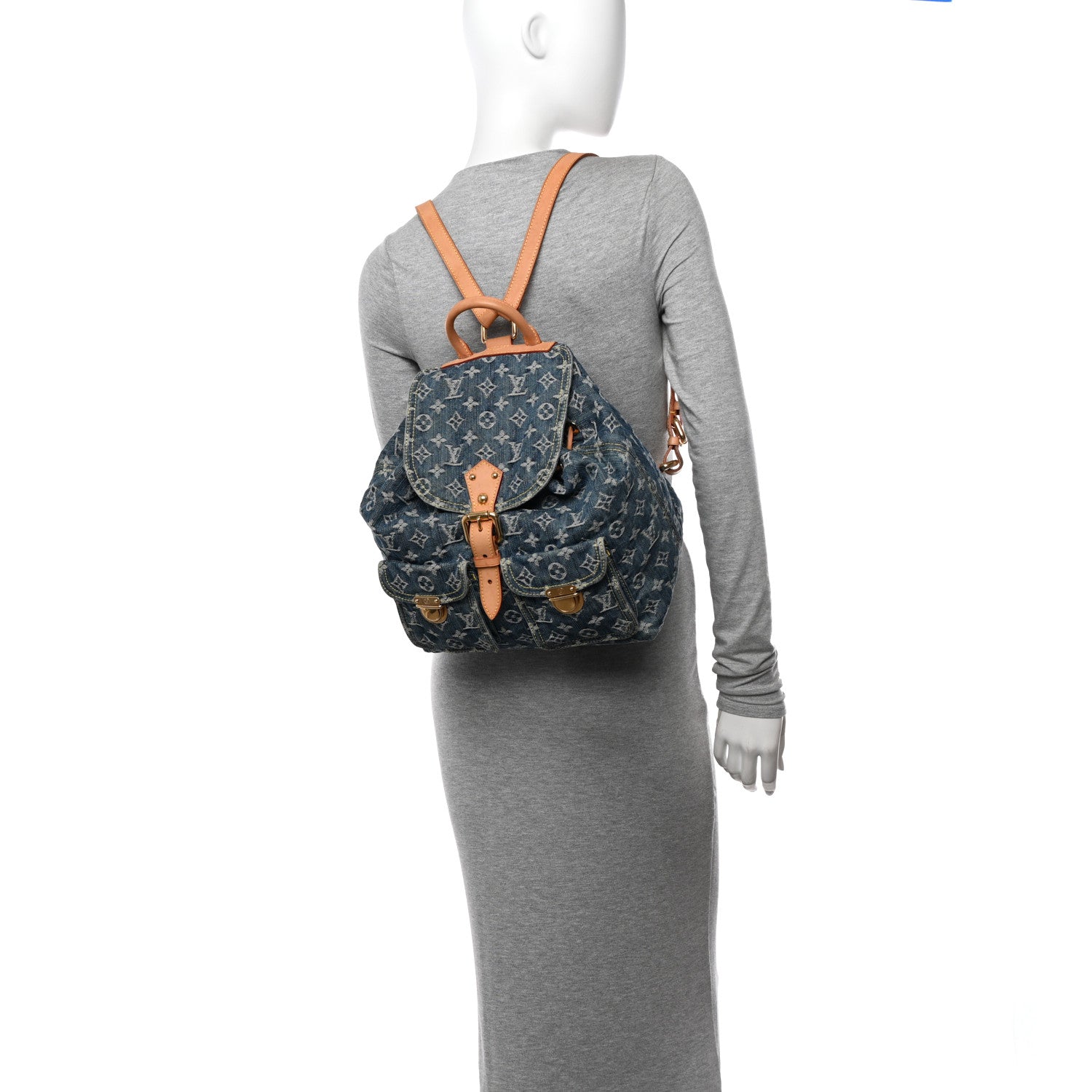 Louis Vuitton Denim Sac a Dos Backpack GM Blue 2 of 14