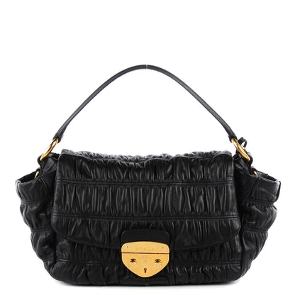 Prada Nappa Dressy Gaufre Flap Bag Nero Black 1 of 8