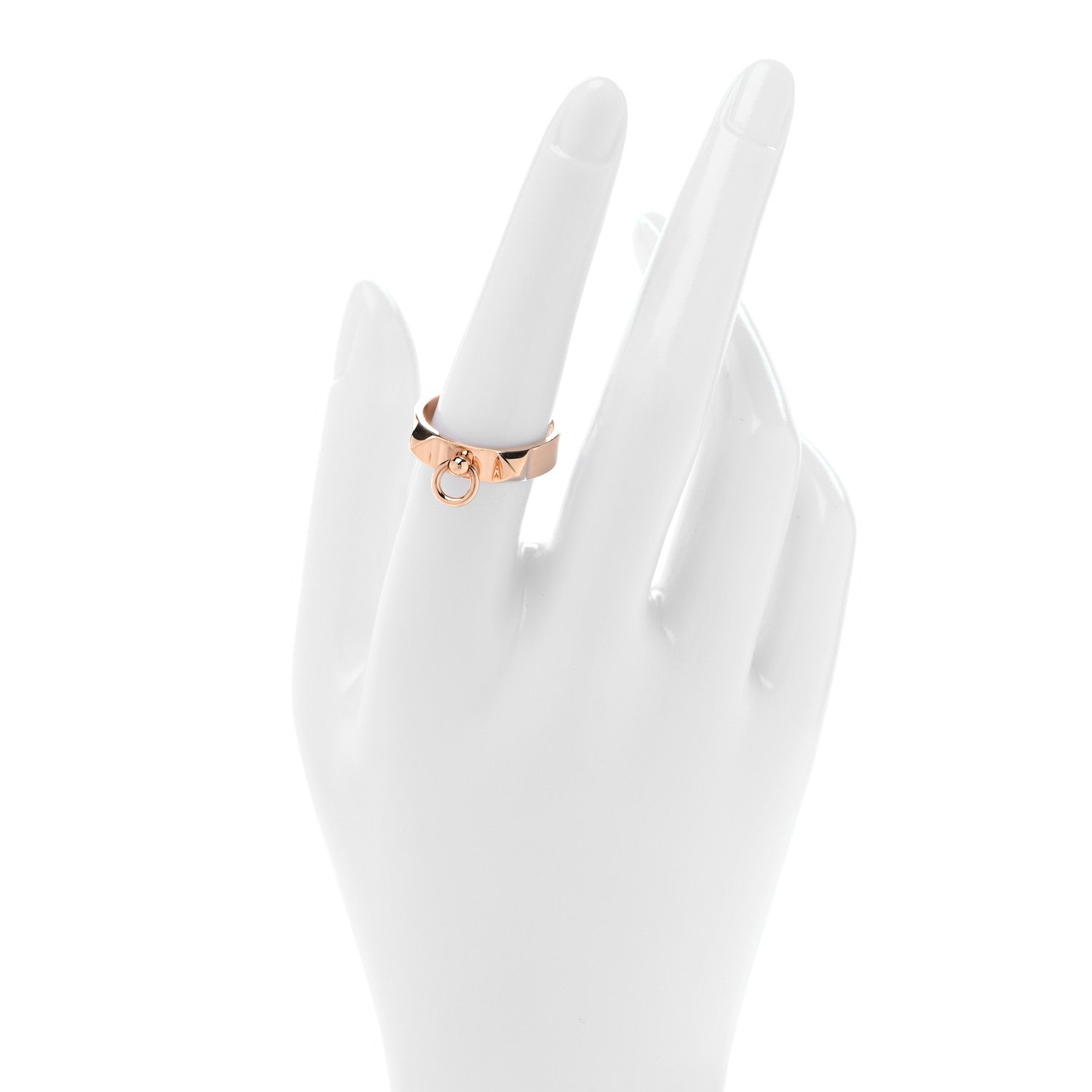 Hermes 18K Rose Gold PM Collier De Chien Ring 56 7.75 2 of 5