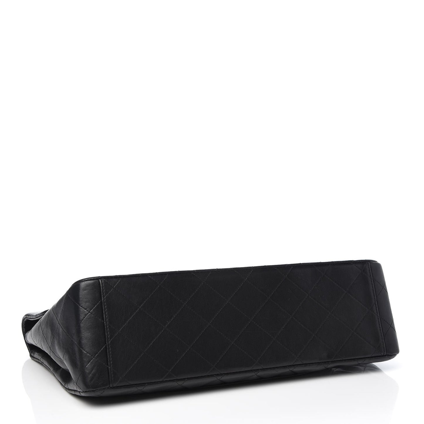 Lambskin Quilted XL Jumbo Single Flap Black