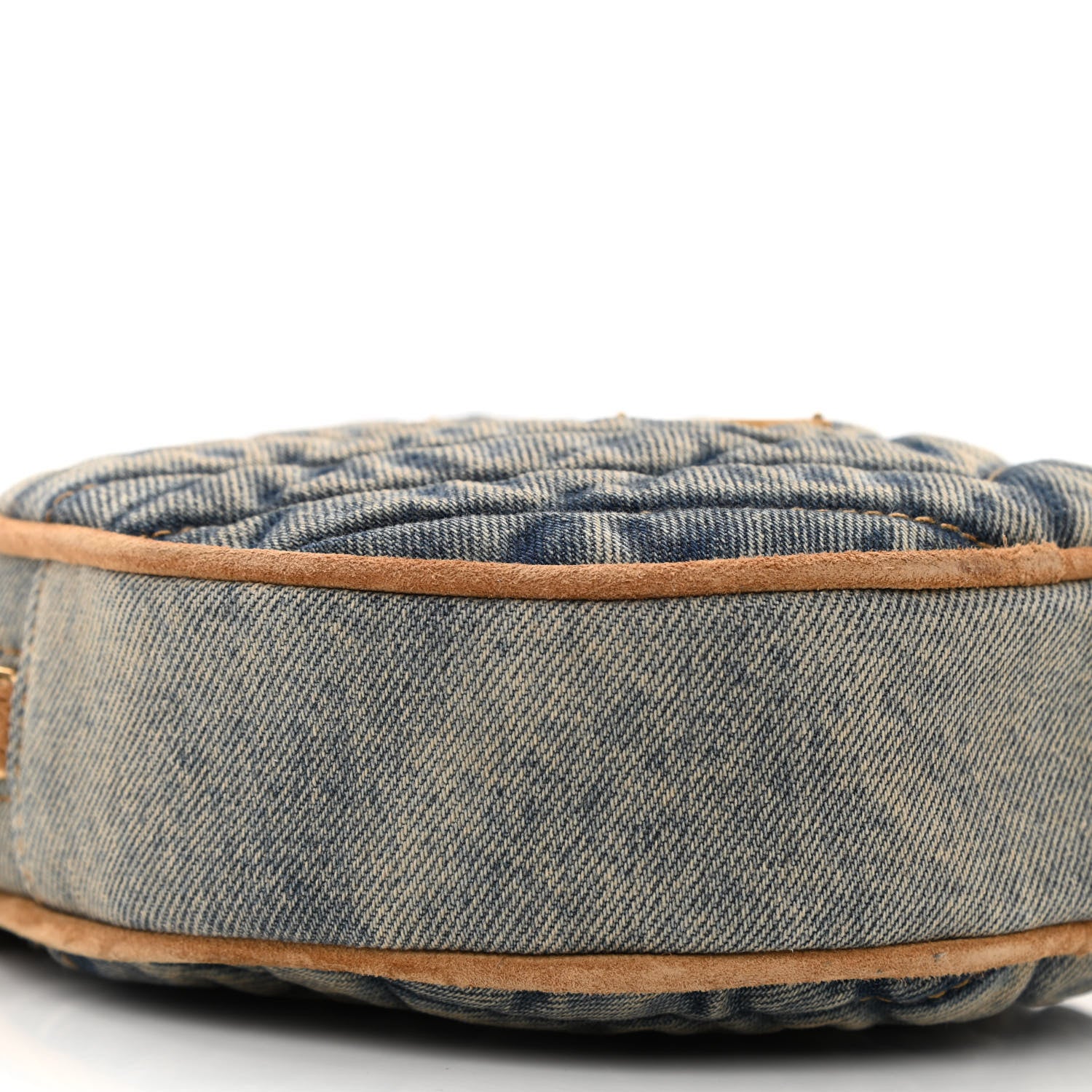 Saint Laurent Denim Quilted Monogram Round Crossbody Bag Rodeo Blue 9 of 10