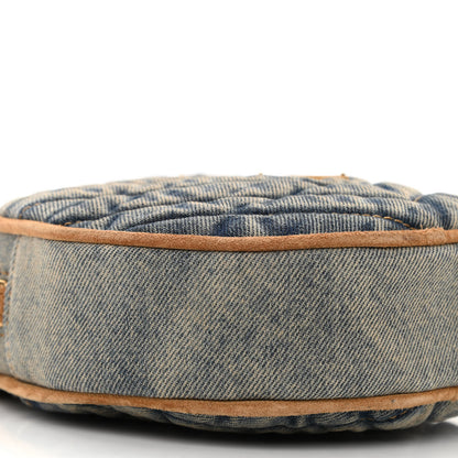 Saint Laurent Denim Quilted Monogram Round Crossbody Bag Rodeo Blue 9 of 10