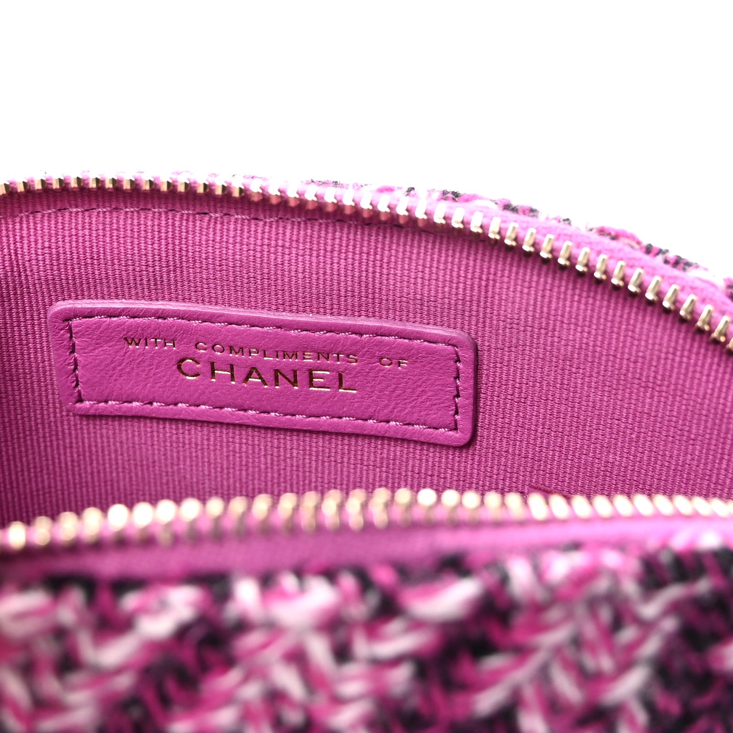 Chanel Tweed Quilted Mini Clutch With Chain Purple 6 of 11