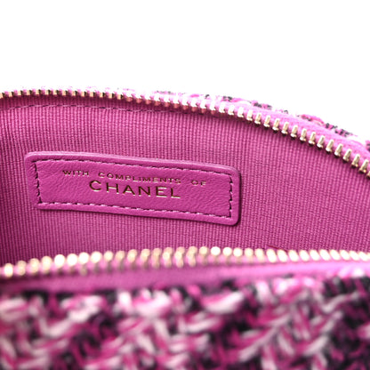 Chanel Tweed Quilted Mini Clutch With Chain Purple 6 of 11