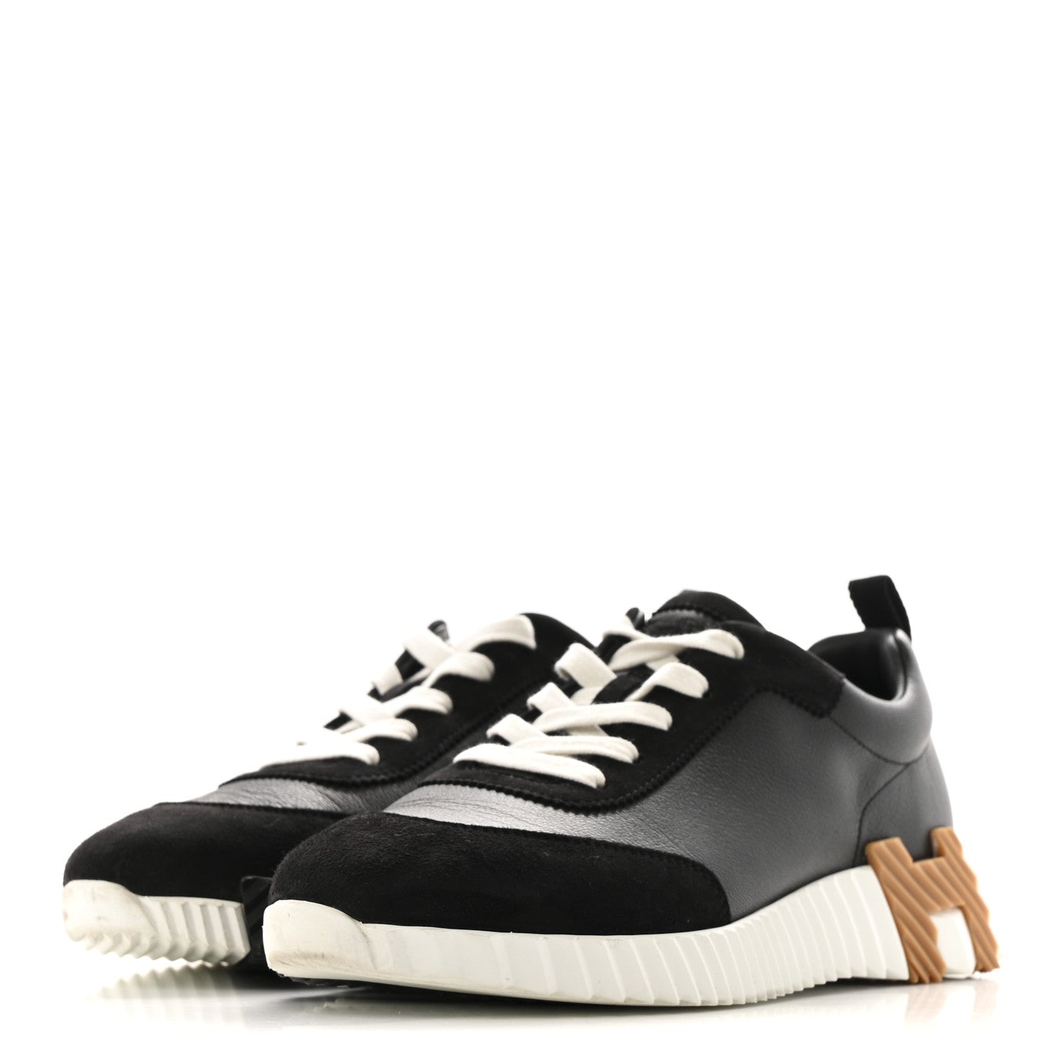 Hermes Goatskin Suede Goatskin Bouncing Sneakers 39 Black 4 of 12