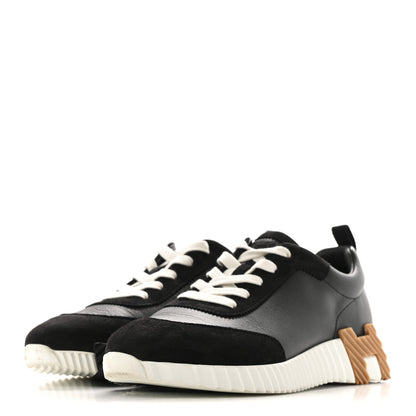 Hermes Goatskin Suede Goatskin Bouncing Sneakers 39 Black 4 of 12