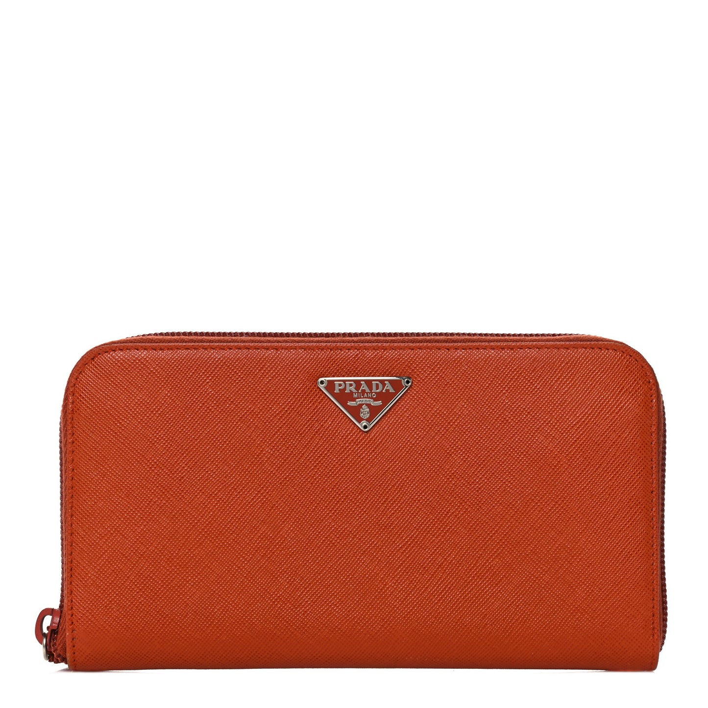 Saffiano Metal Zip Around Wallet Rame