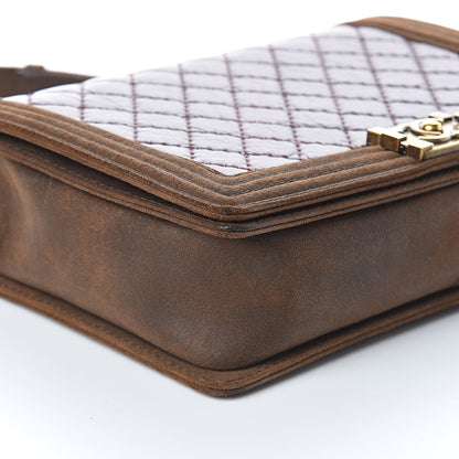 Chanel Aged Calfskin Nubuck Quilted Large Boy Flap Burgundy 9 of 10