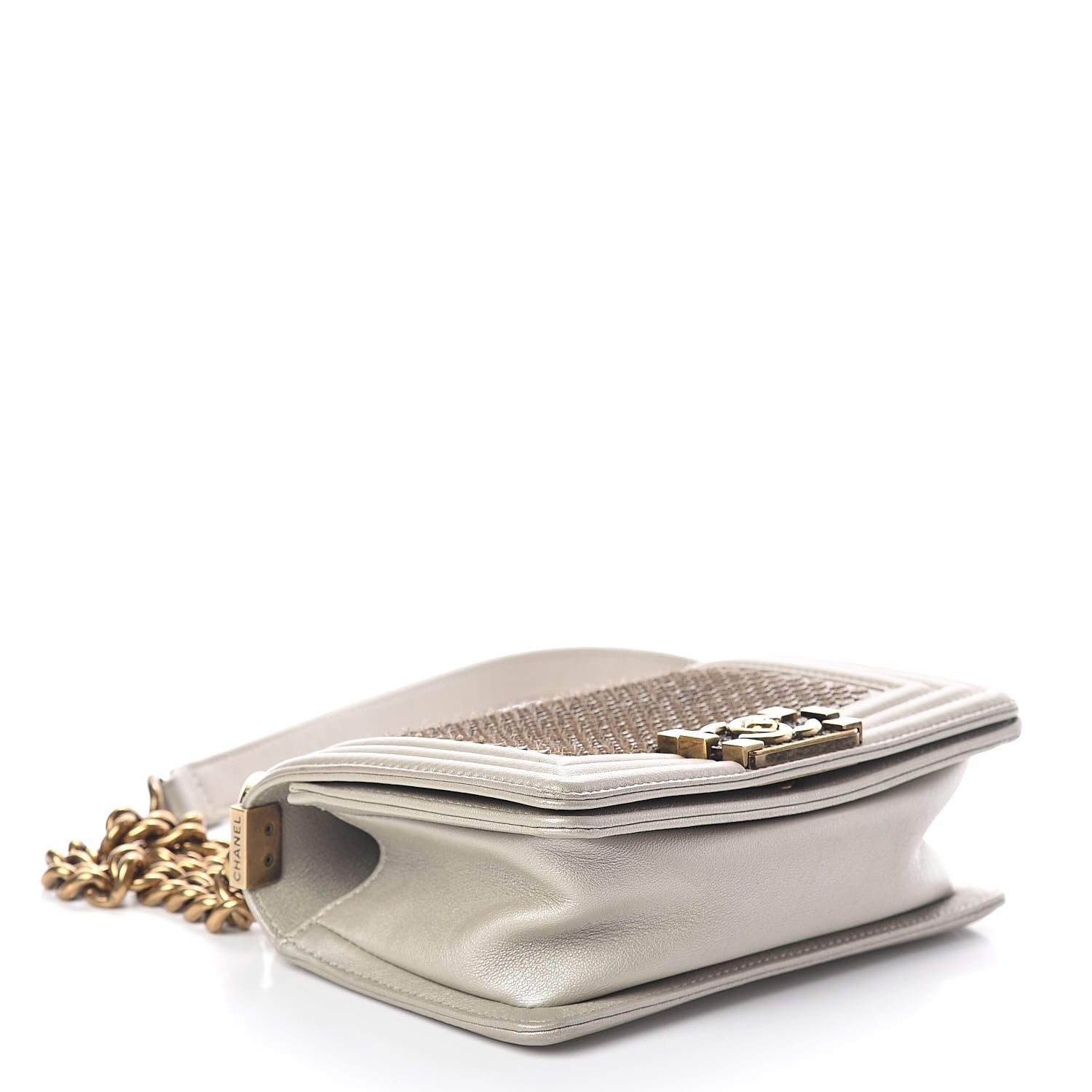 Chanel Metallic Lambskin Small Scaled Boy Flap Gold 4 of 10