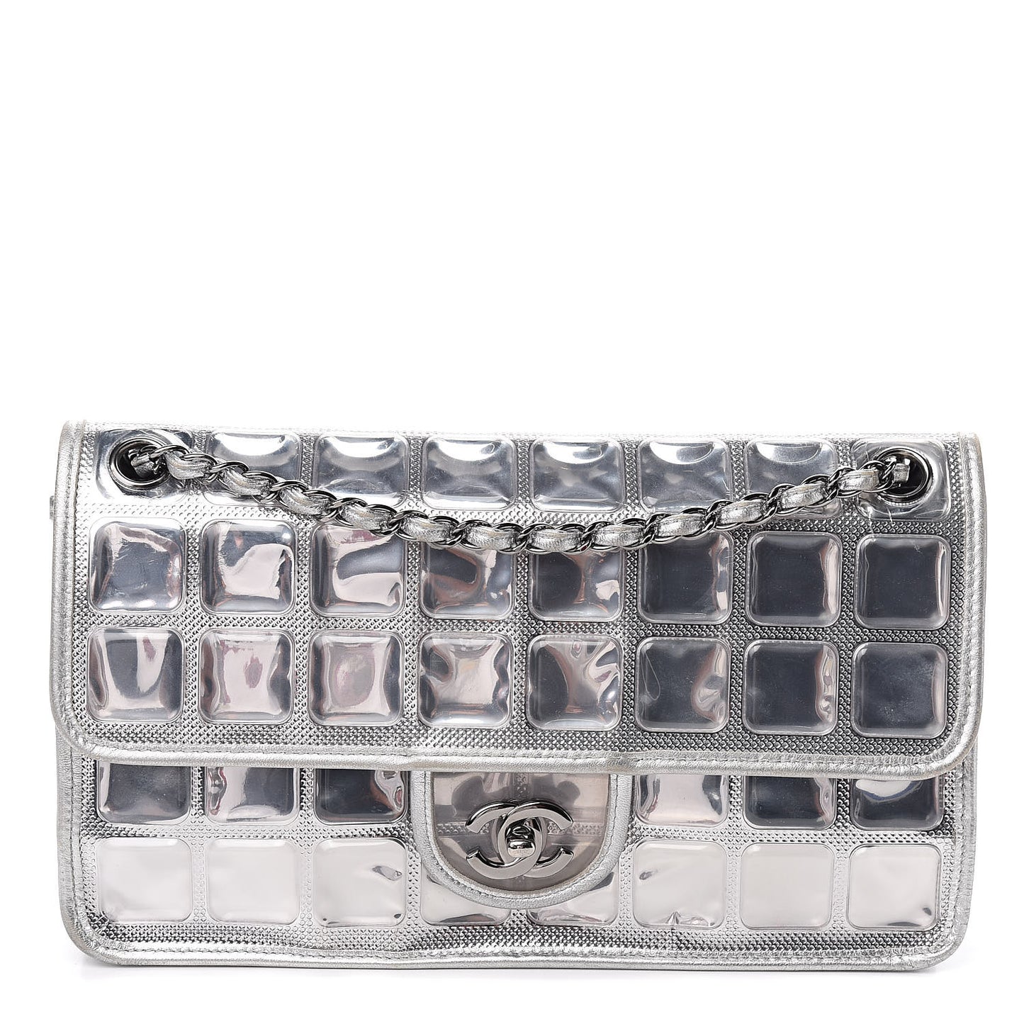 Vinyl Large Ice Cube Flap Silver