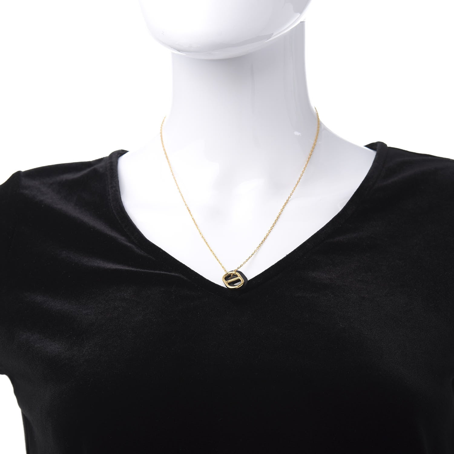 Hermes Swift O'Maillon Pendant Necklace Black 2 of 6