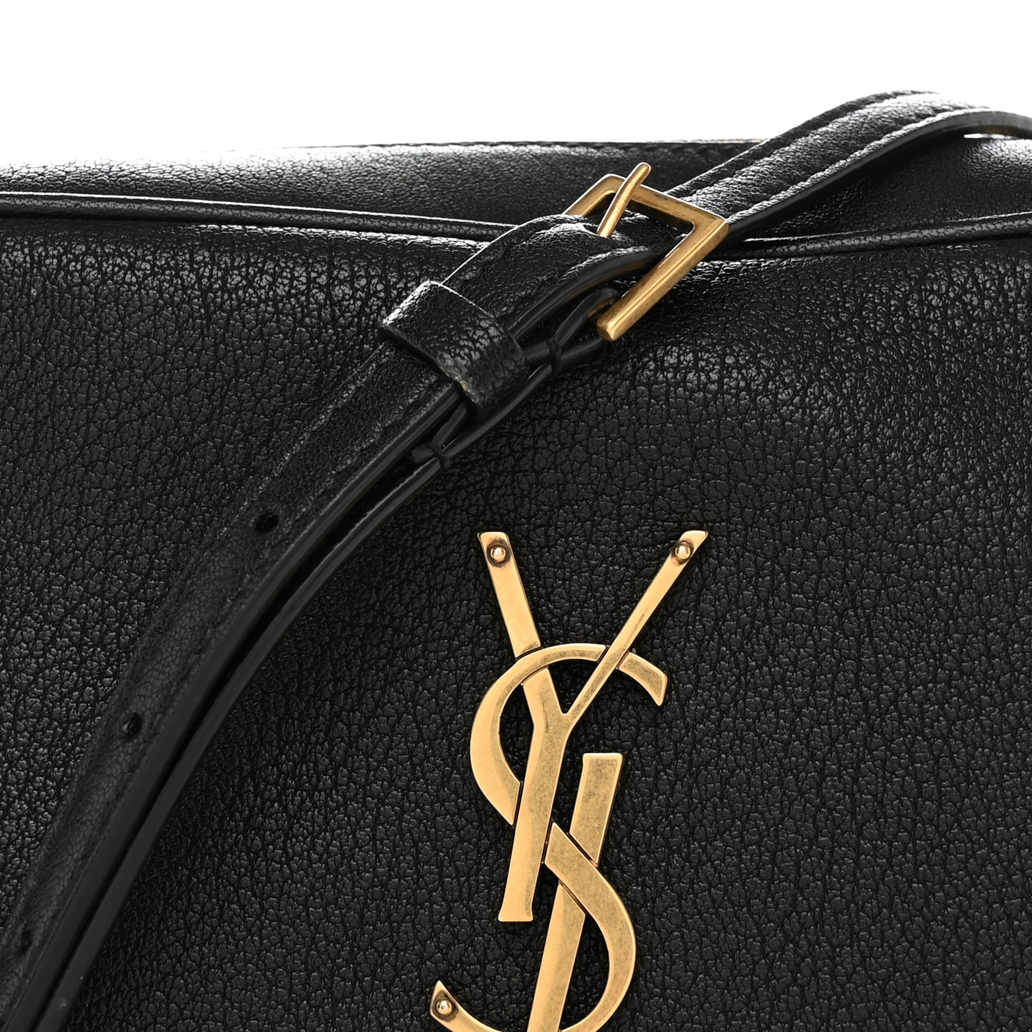 Grained Lambskin Monogram Lou Camera Bag Black