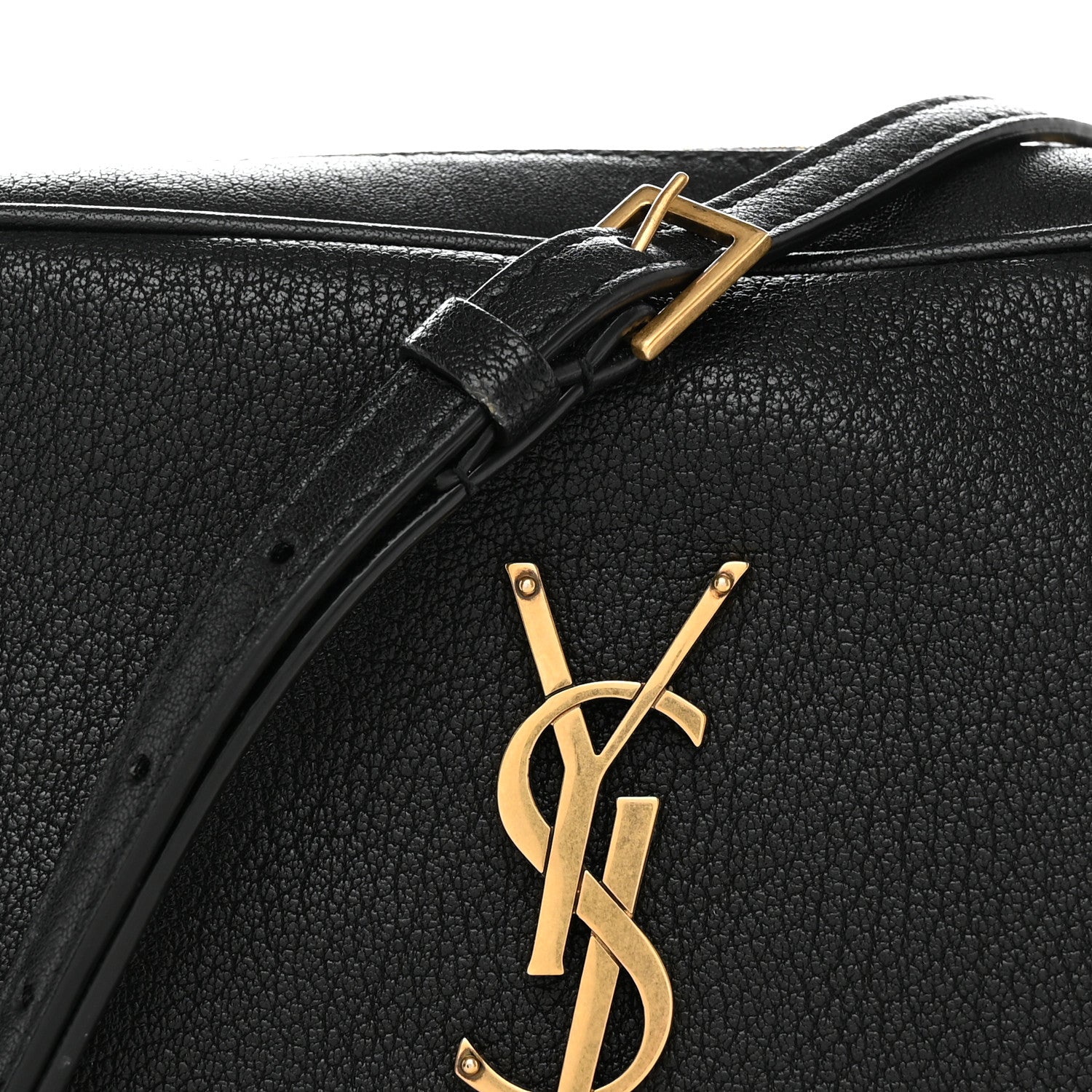 Saint Laurent Grained Lambskin Monogram Lou Camera Bag Black 8 of 14