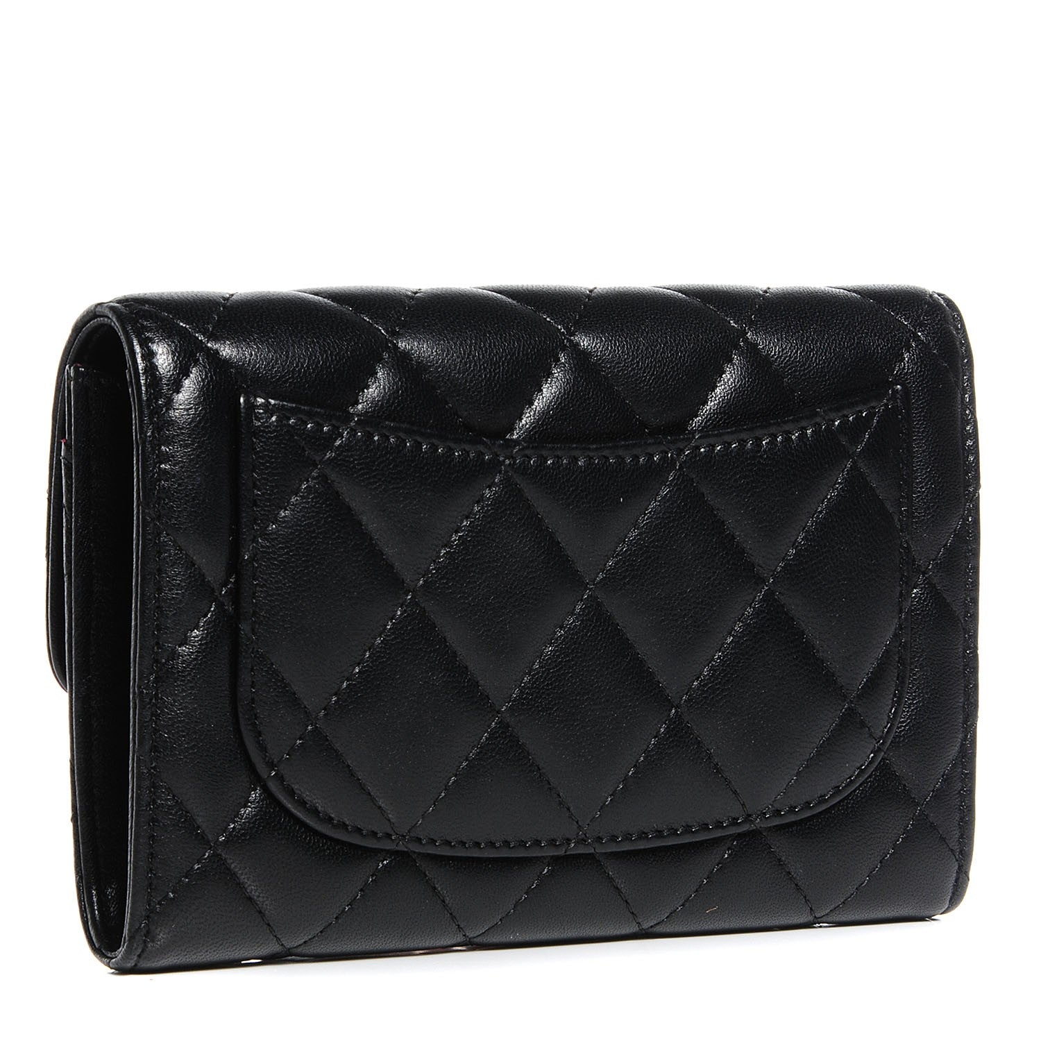 Chanel Lambskin Quilted Small Flap Wallet Black 3 of 9