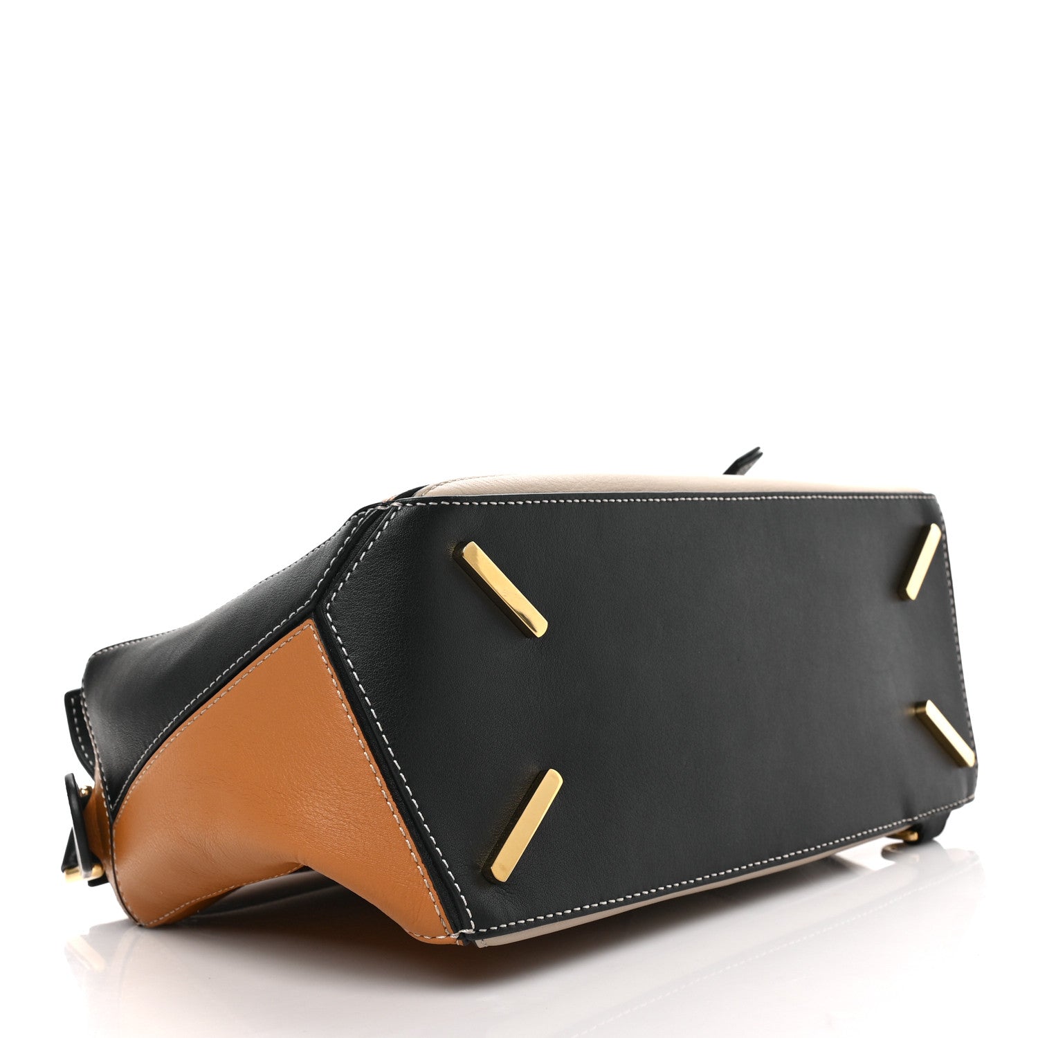 Loewe Grained Calfskin Medium Puzzle Bag Amber Light Oat 4 of 9