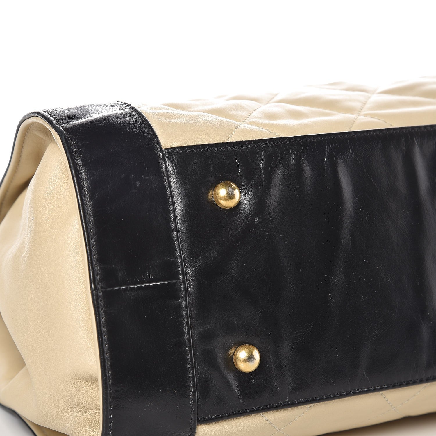 Chanel Calfskin Quilted Small In The Mix Shopping Tote Beige Black 10 of 13