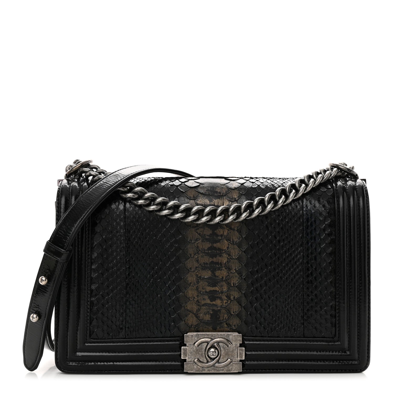 Chanel Snakeskin Medium Boy Flap Black 1 of 10