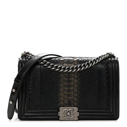 Chanel Snakeskin Medium Boy Flap Black 1 of 10