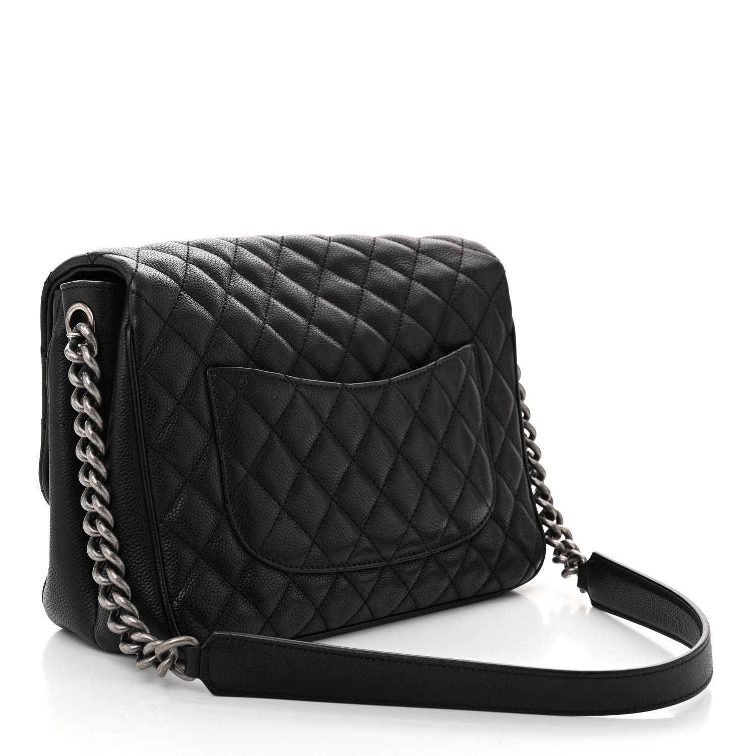 Chanel Caviar Quilted Medium Rock In Rome Single Flap Black 3 of 10