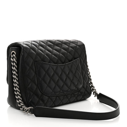Chanel Caviar Quilted Medium Rock In Rome Single Flap Black 3 of 10