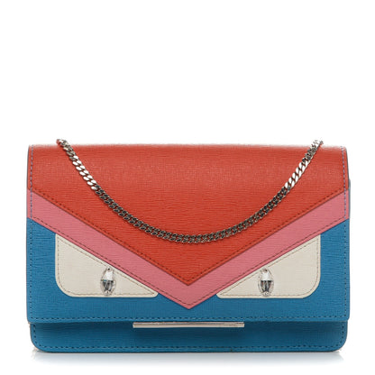 Fendi Vitello Elite Crystal Monster Eyes Tube Wallet On Chain Blue Royal Multicolor 1 of 6