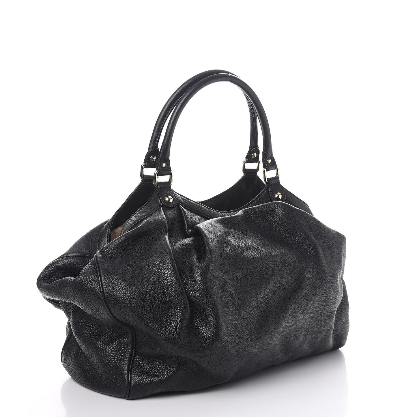 Pebbled Calfskin Large Sukey Tote Black