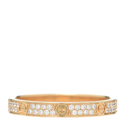 Cartier 18K Yellow Gold Diamond 2.6mm LOVE Paved Band Ring 53 6.5 3 of 6
