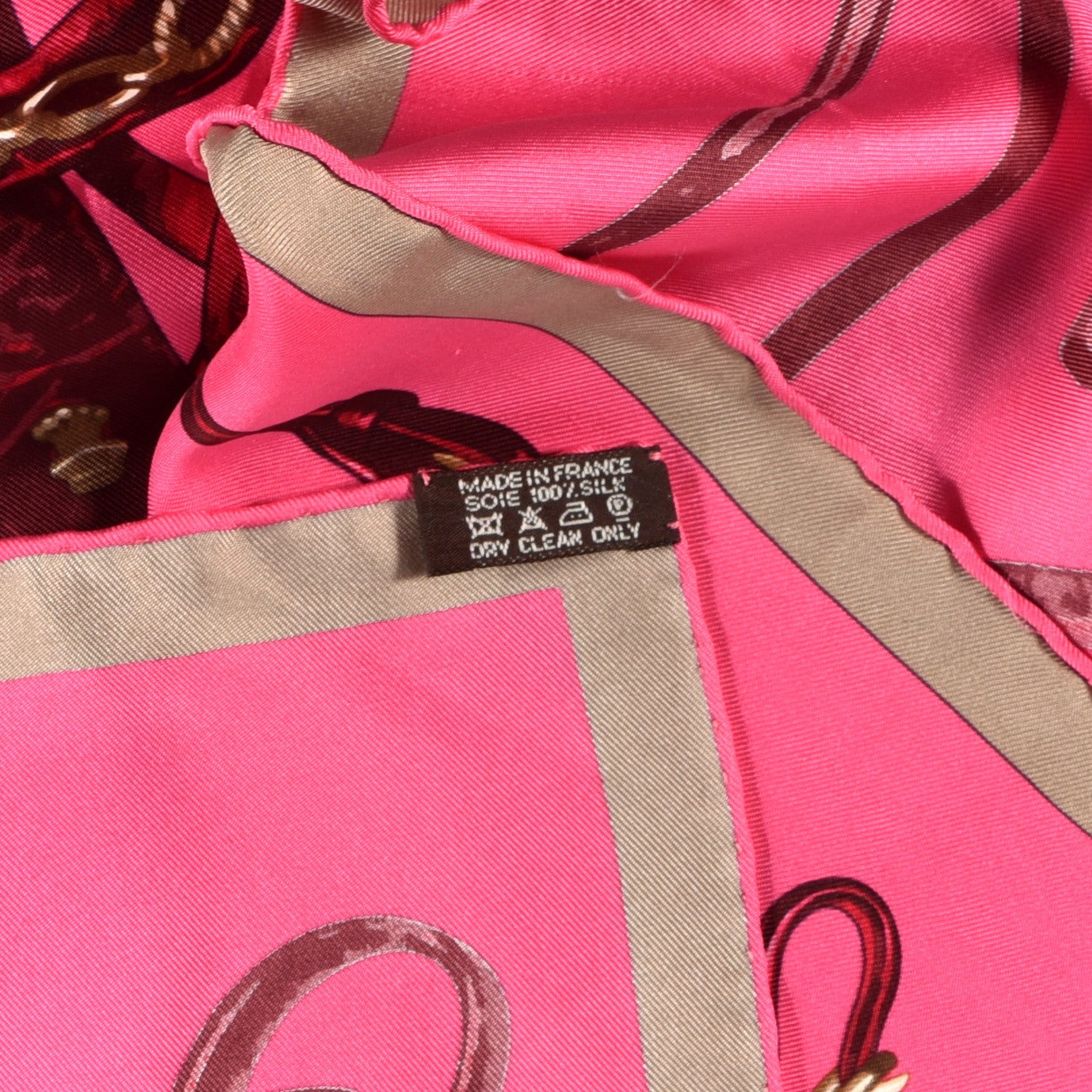 Hermes Silk Brides Rebelles Scarf 90 Rose Vif Prune Beige Dore 3 of 3