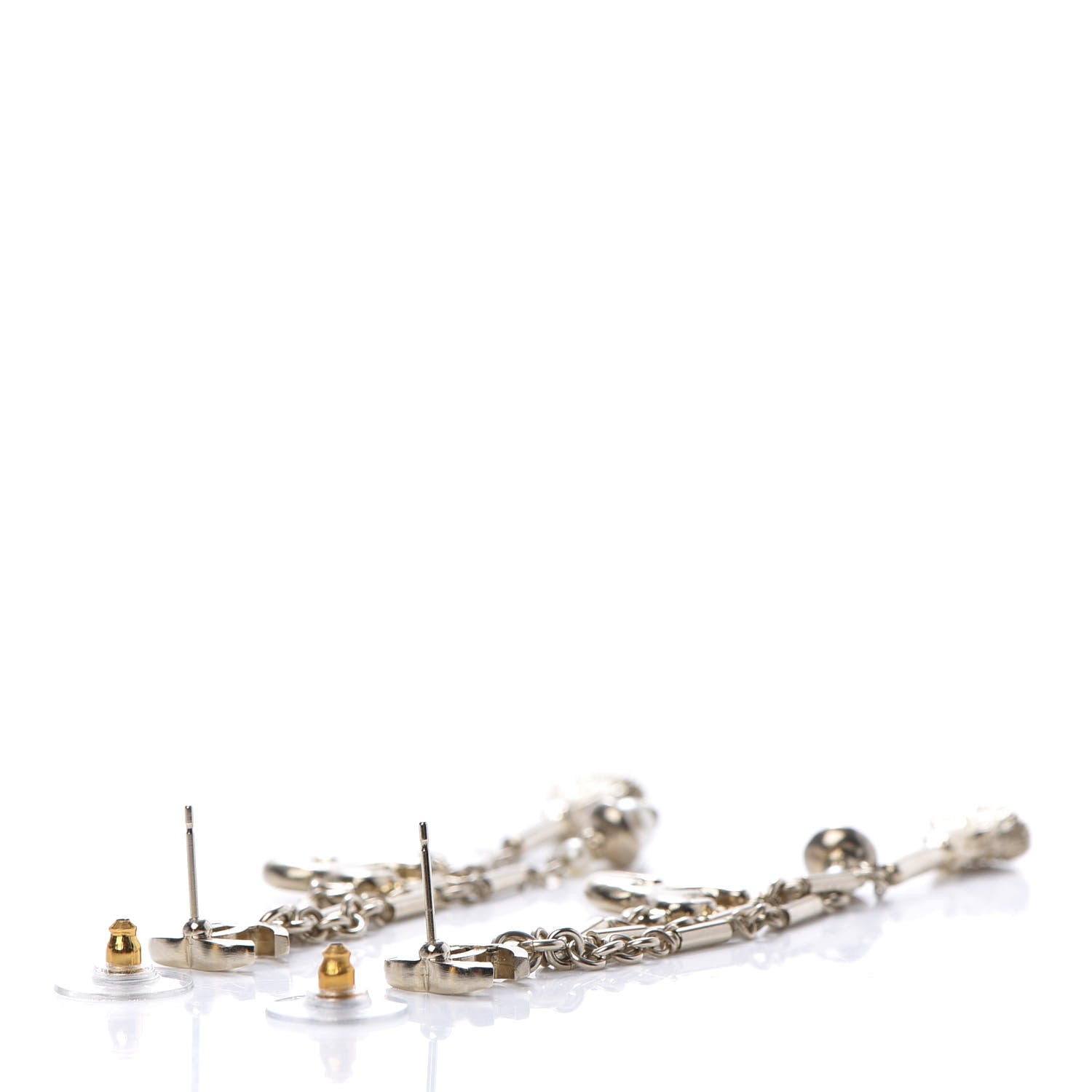 Chanel Pearl CC Drop Earrings Gold 3 of 4