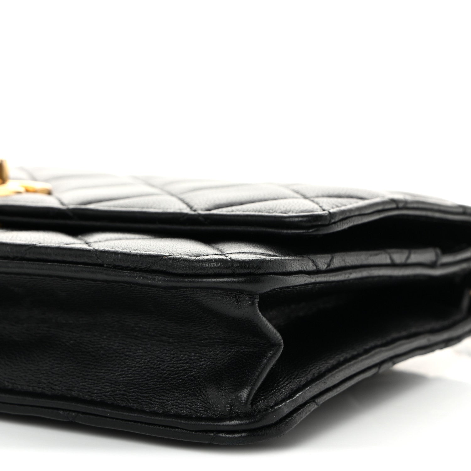 Chanel Lambskin Quilted CC Pearl Crush Wallet on Chain WOC Black 11 of 11