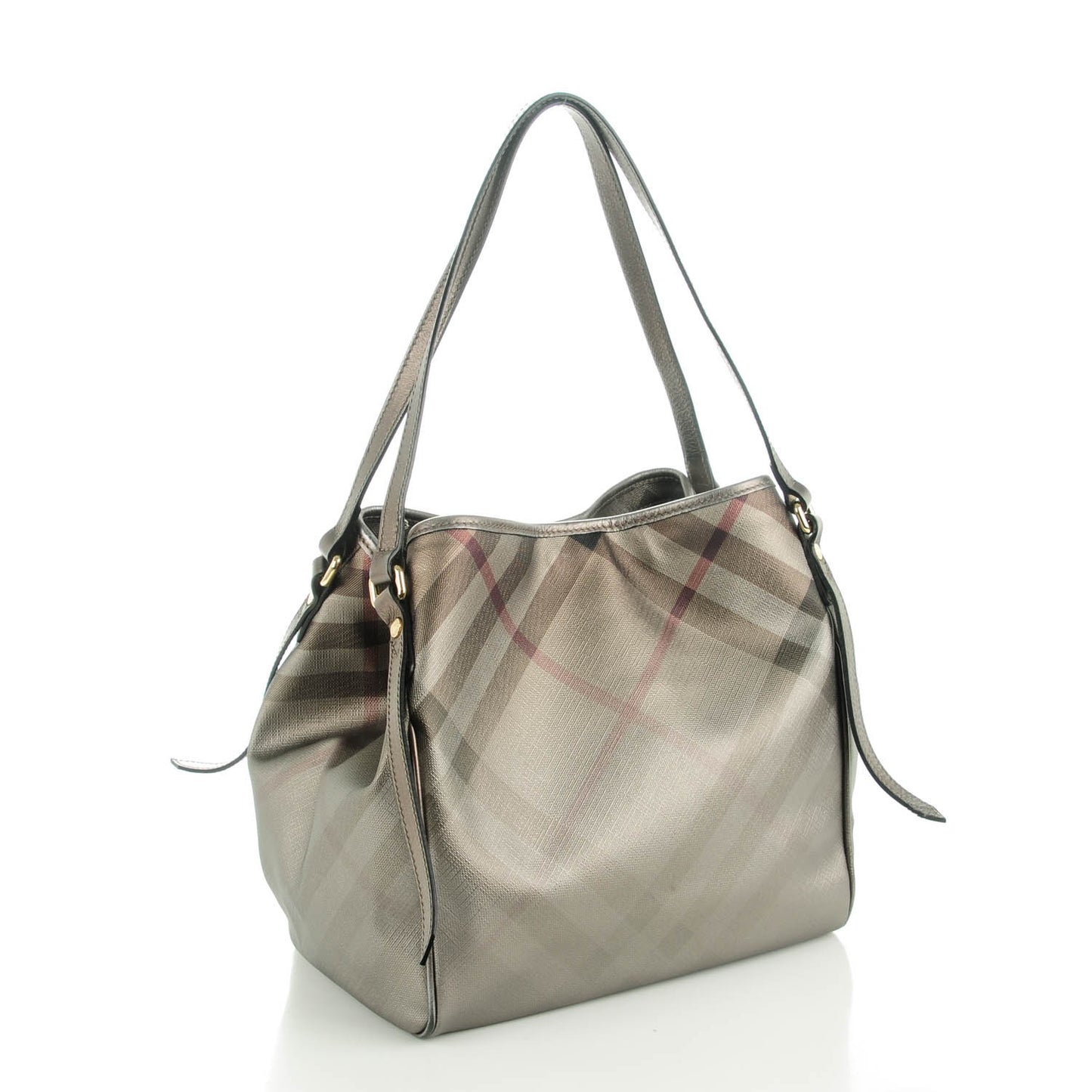 Metallic Nova Check Small Canterbury Tote Silver