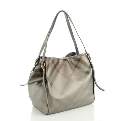 Burberry Metallic Nova Check Small Canterbury Tote Silver 3 of 8
