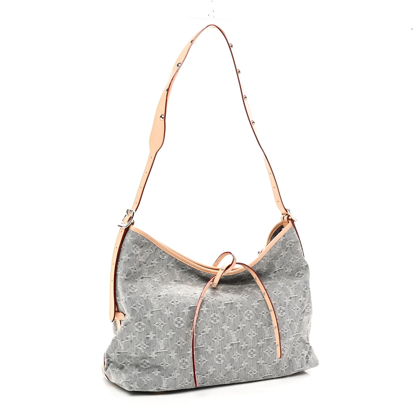 Monogram Denim CarryAll MM Washed Grey