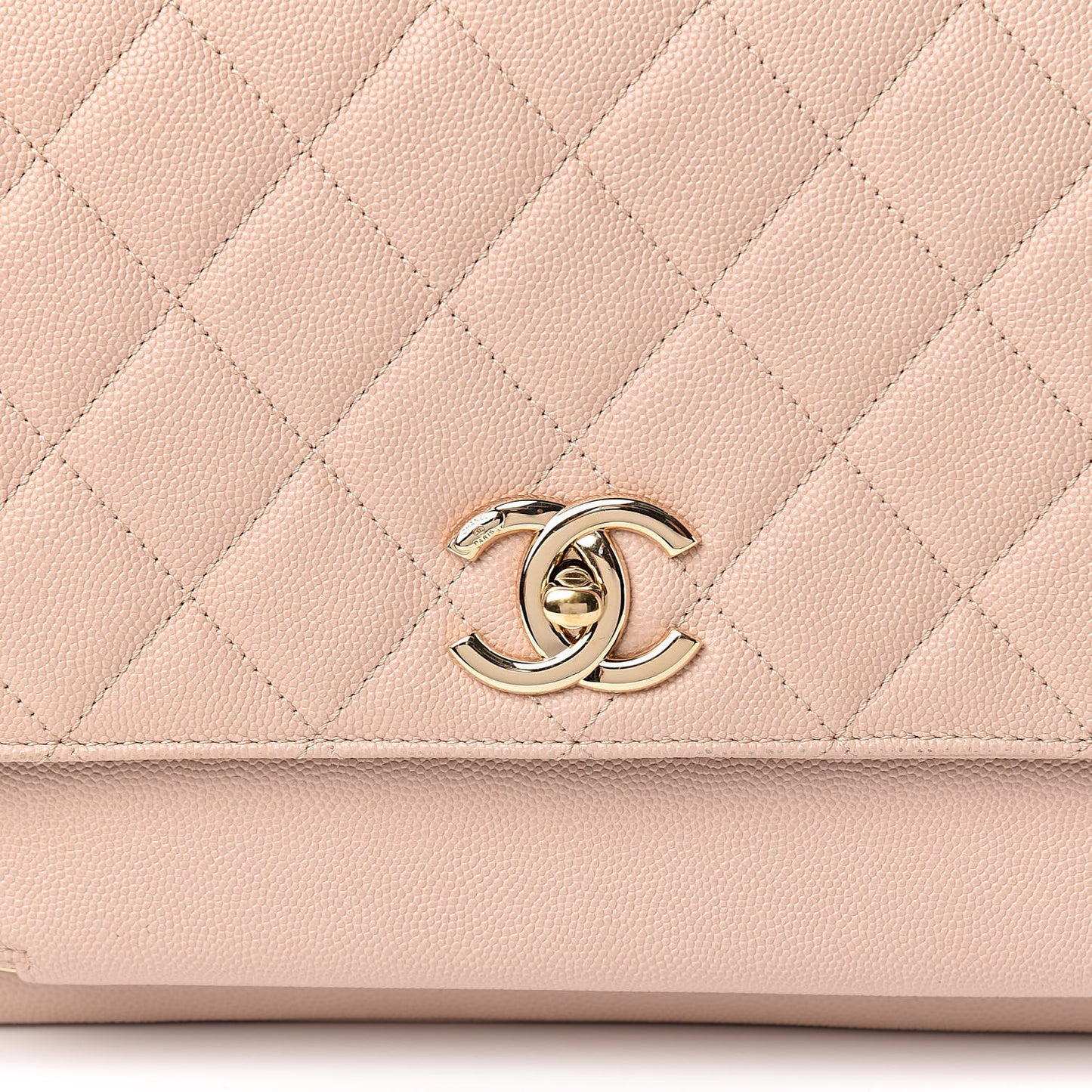 Caviar Quilted Large Business Affinity Flap Beige