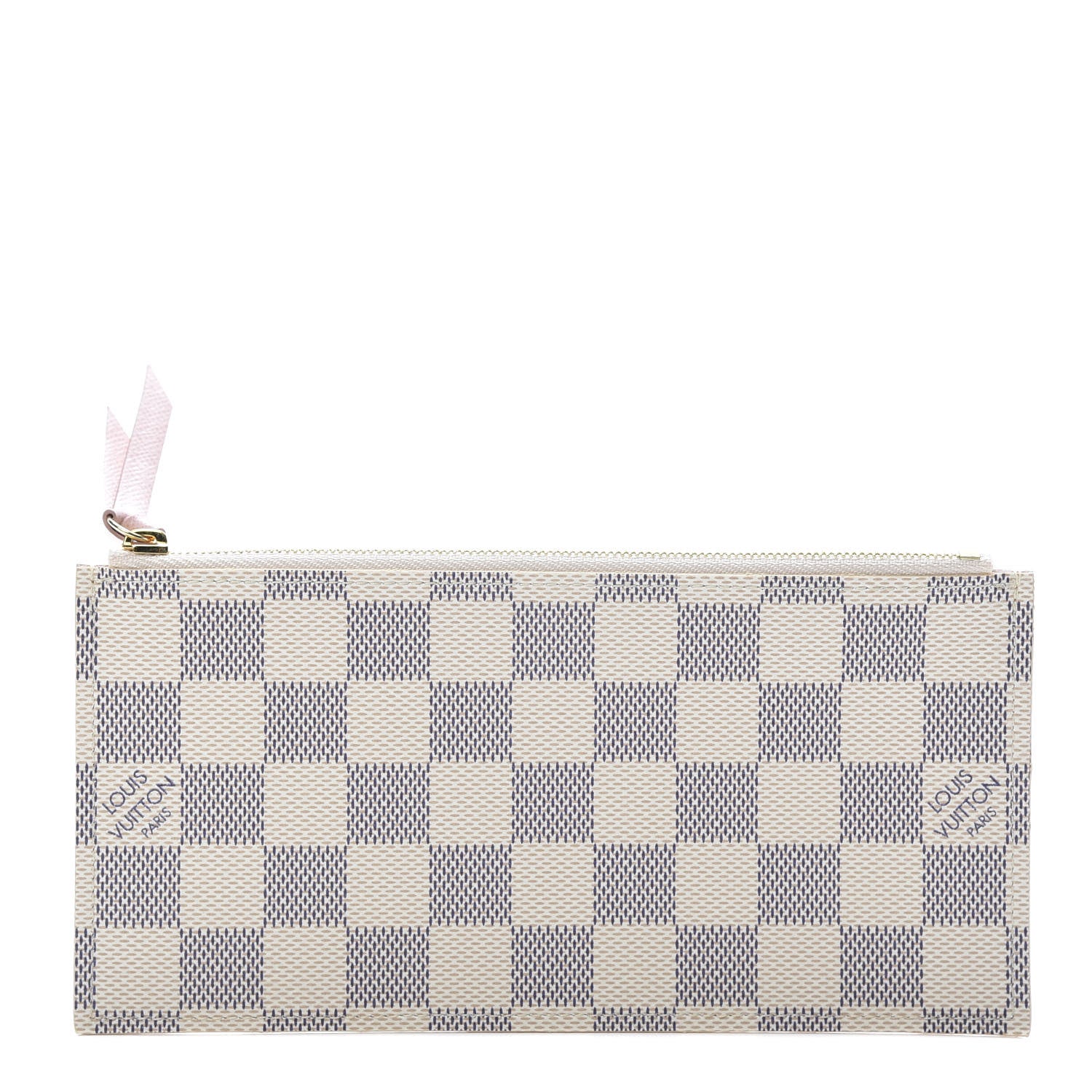 Louis Vuitton Damier Azur Felicie Chain Wallet Zippered Insert Rose Ballerine 1 of 6
