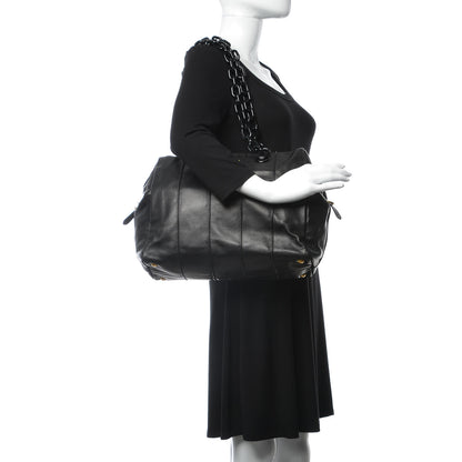 Prada Soft Calf Shoulder Bag Black 2 of 9