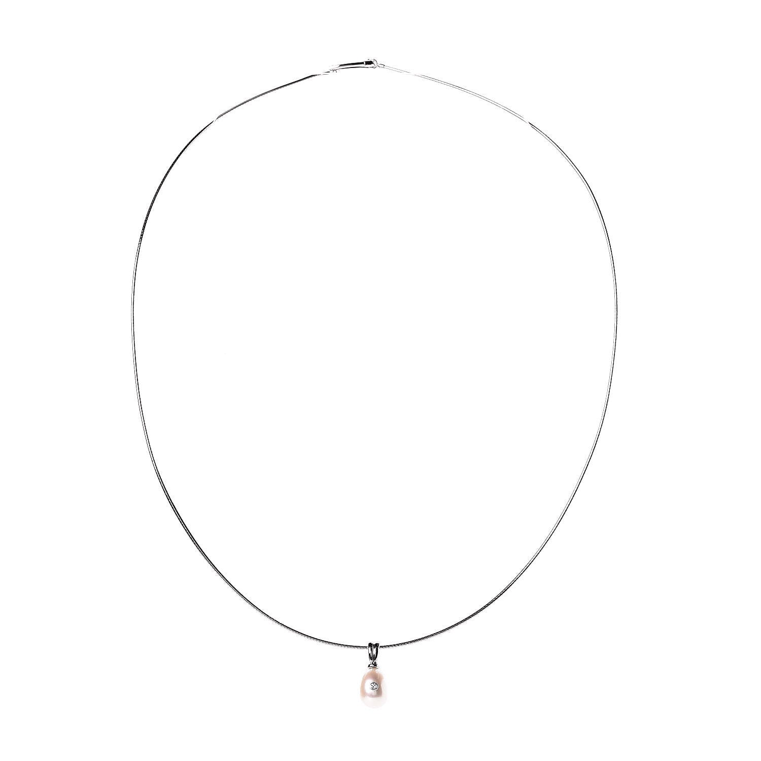 Mikimoto 18K White Gold Diamond Akoya Pearl Drop Pendant Necklace 3 of 6