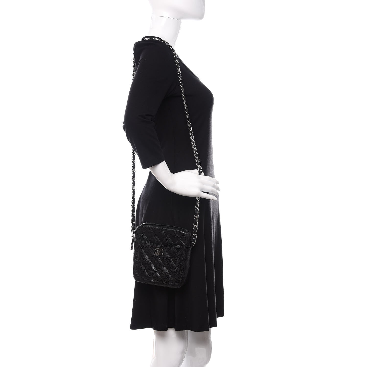 Chanel Caviar Quilted Camera Case Crossbody Bag Black 2 of 11