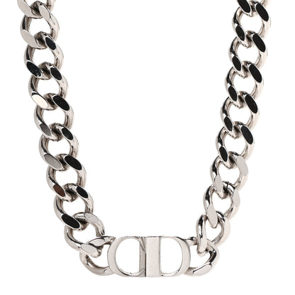 Christian Dior Brass CD Icon Chain Link Necklace Silver 1 of 5