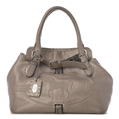 Fendi Cuoio Romano Selleria Small Villa Borghese Tote Peltro 1 of 19