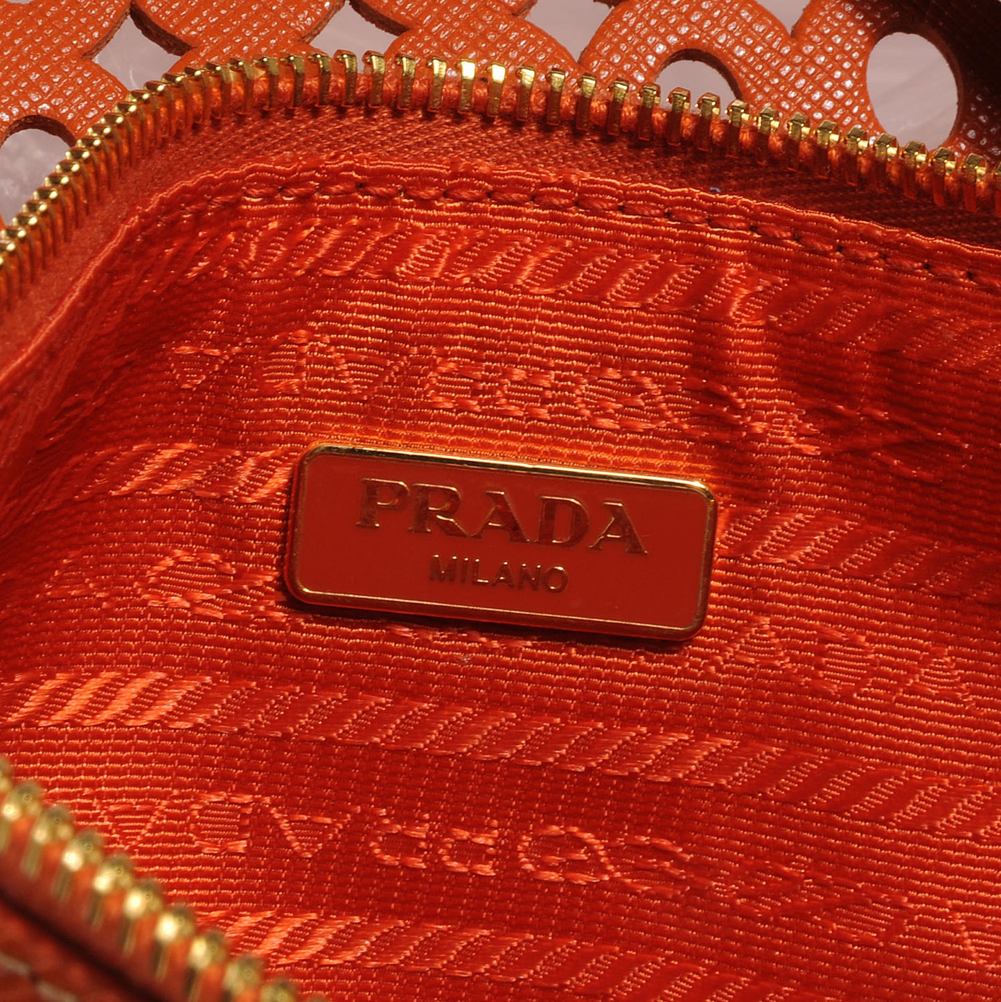 Saffiano Perforated Tote Papaya