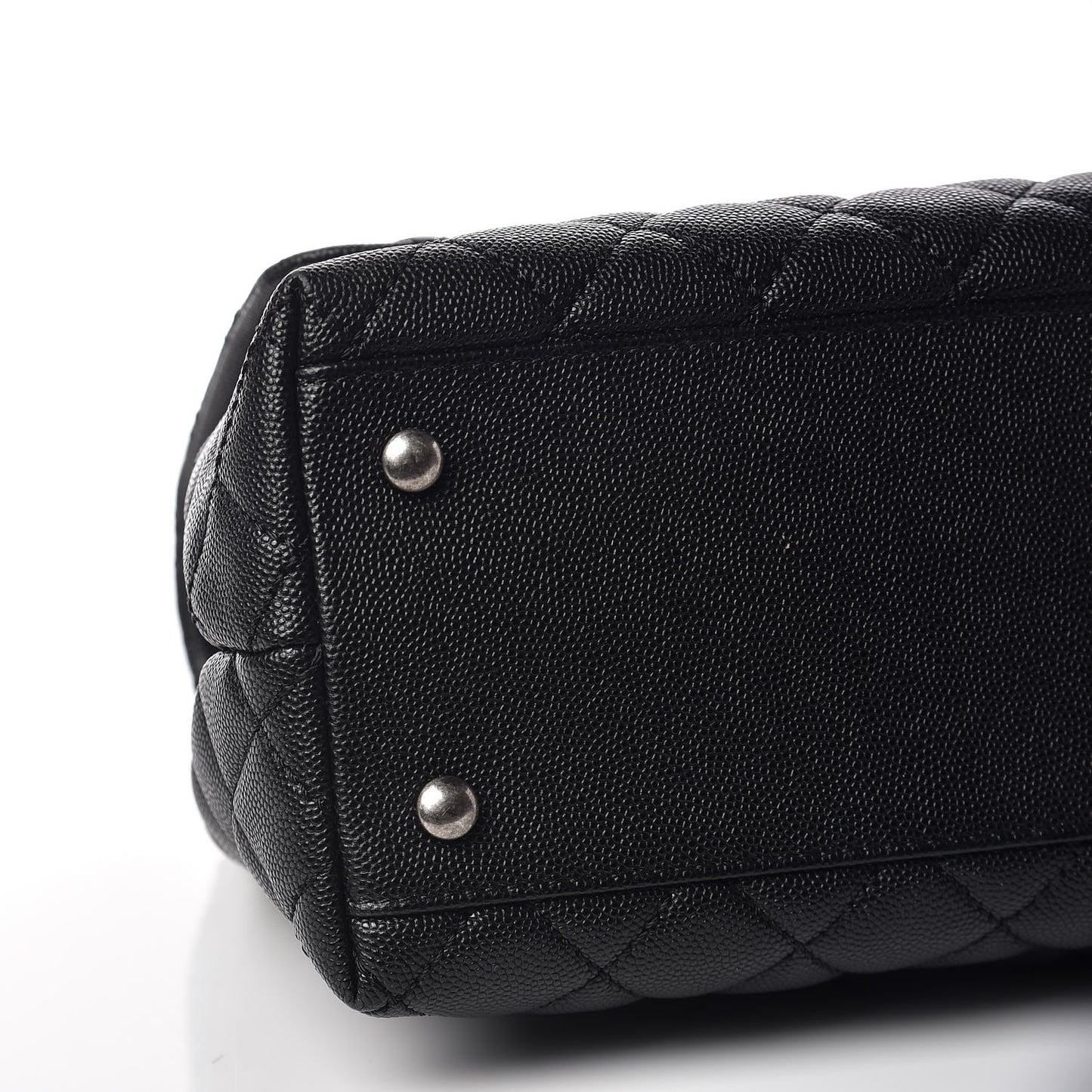 Caviar Quilted Small Coco Handle Flap Black