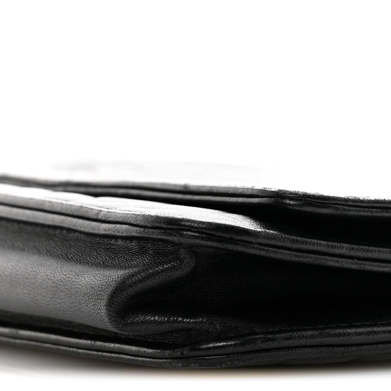 Chanel Lambskin Camellia Embossed Wallet On Chain WOC Black 11 of 15