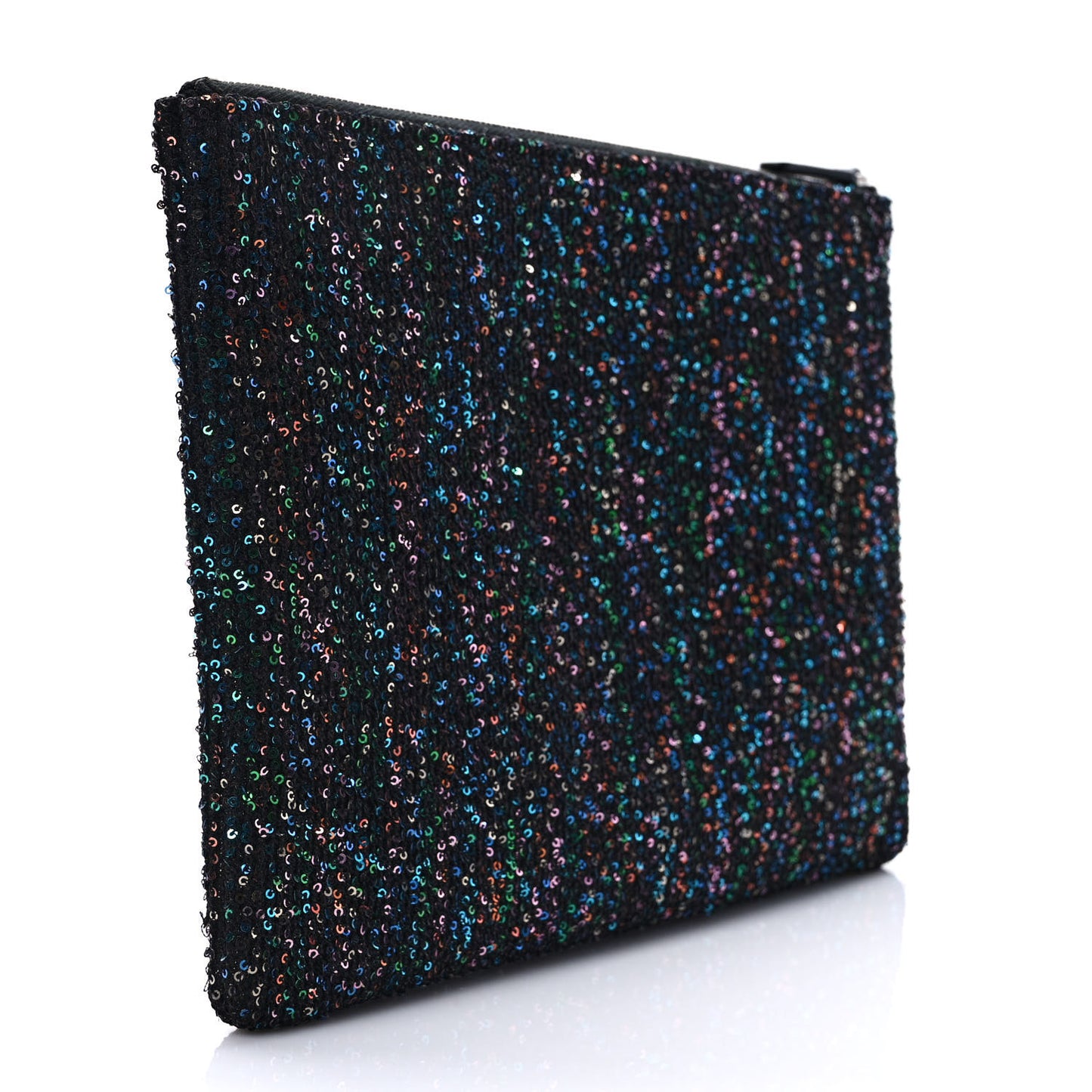 Canvas Sequin Medium Deauville Cosmetic Pouch Black