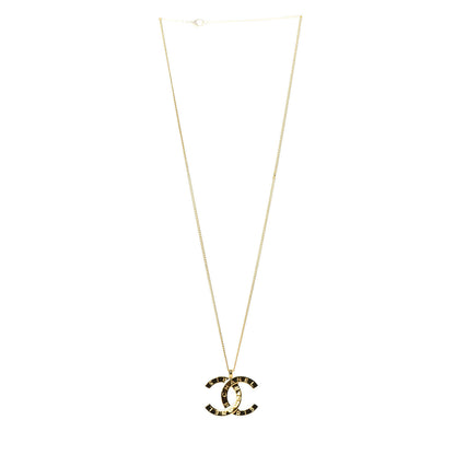 Chanel Metal CC Paris Button Necklace Gold 3 of 5