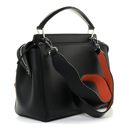 Fendi Vitello Baltico Century Dolce Waves DotCom Satchel Black Terracotta 4 of 12